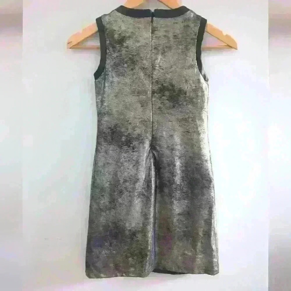 GUESS |  Girl's Metallic Gold-Tone Faux Suede Sleeveless Dress - Picture 4 of 6